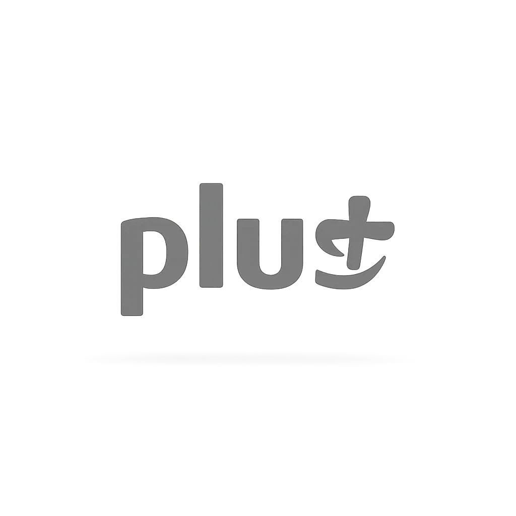 Plus logo - desaturated grayscale version