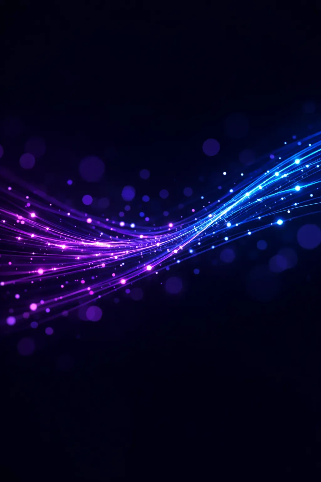 Abstract data visualization with flowing light particles