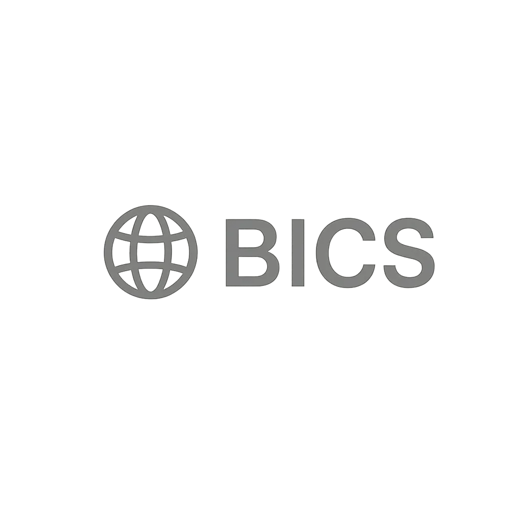 BICS logo - desaturated grayscale version