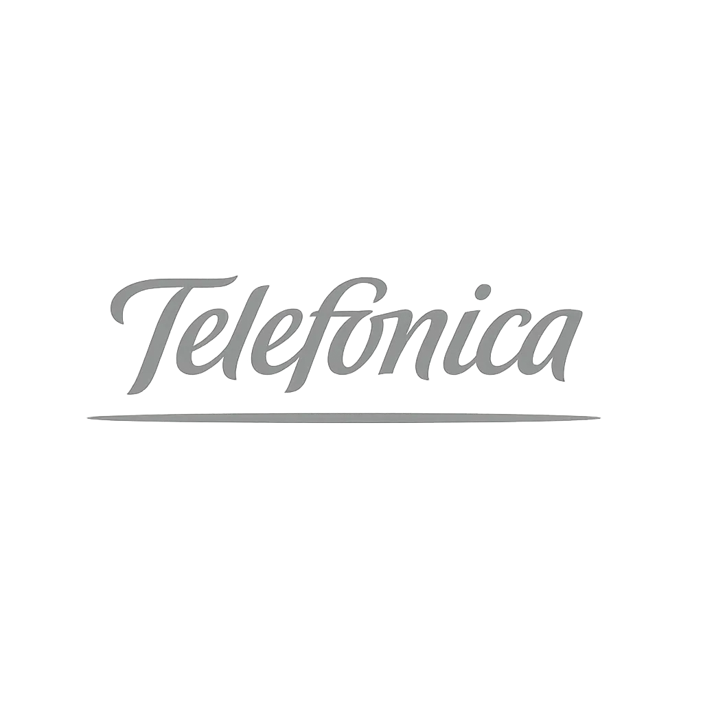 Telefónica logo - desaturated grayscale version