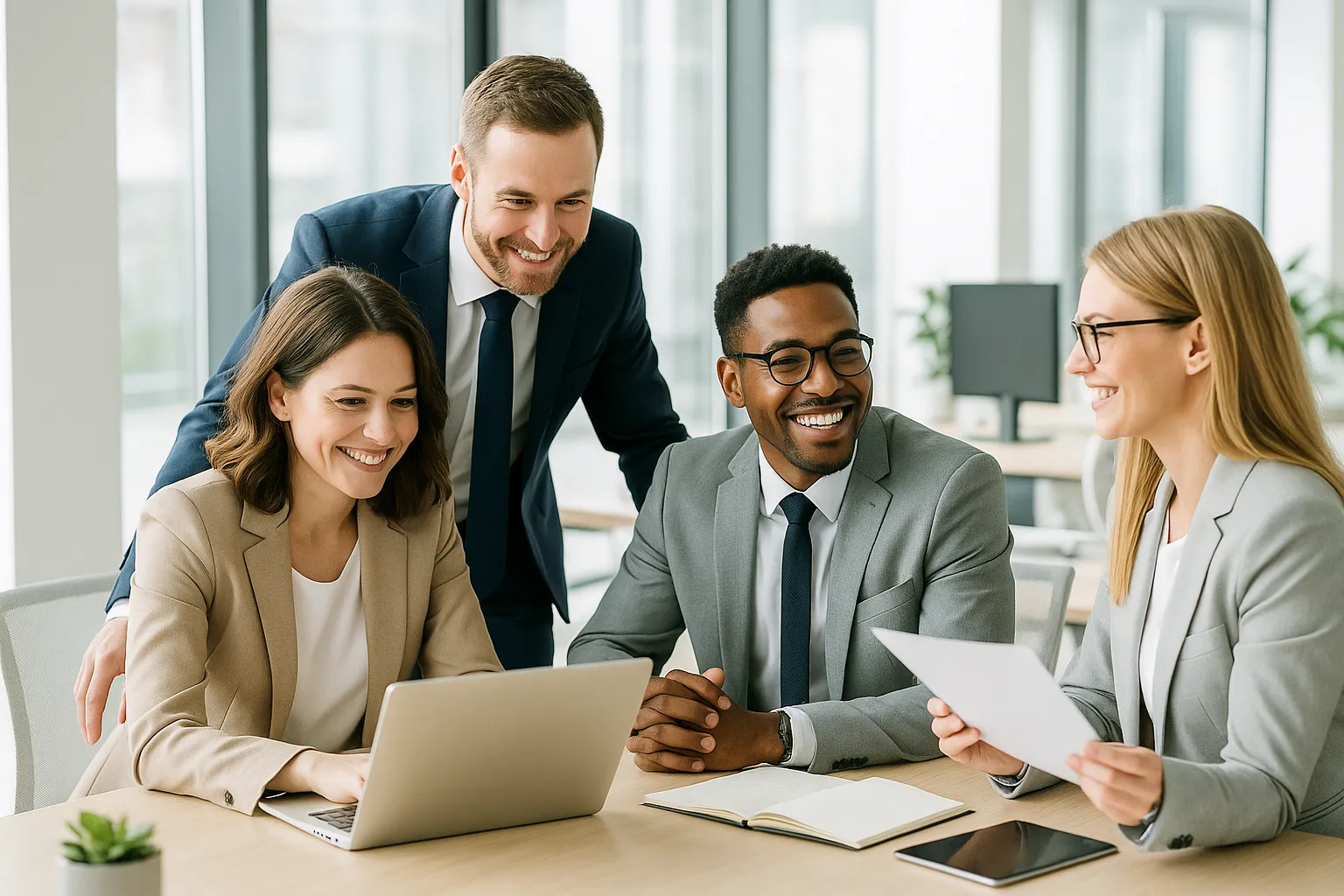 Professional business team in modern office environment